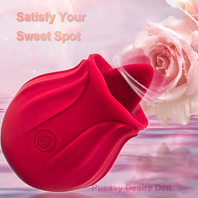 여성용 로즈 혀 핥기, 빨기 진동기, 자극기, 여성용 장난감