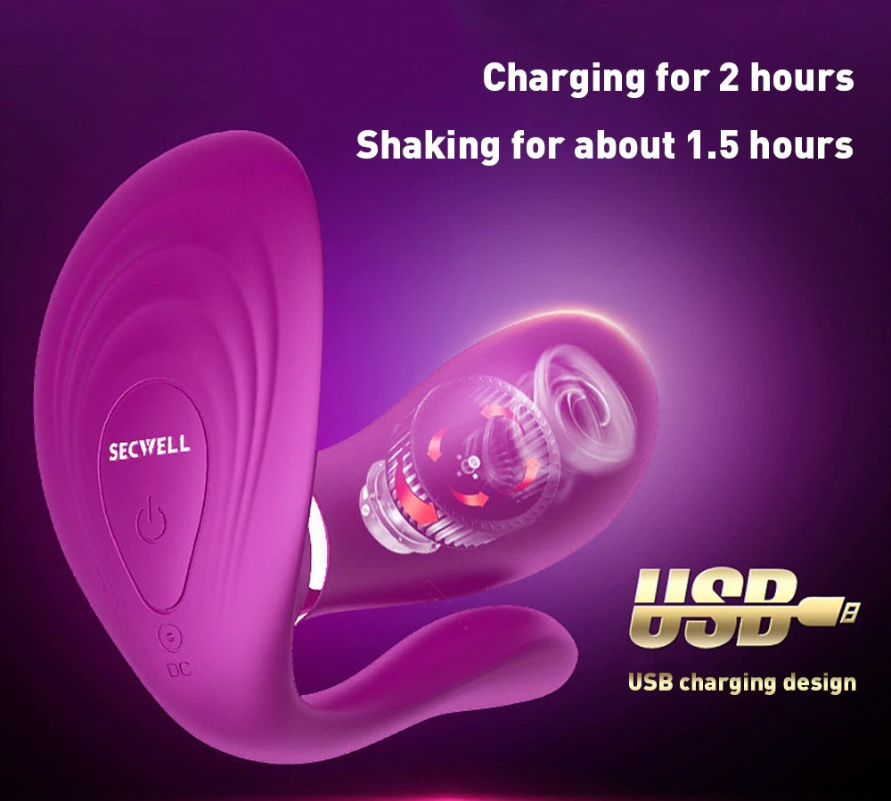 Secwell® 여성용 Butterfly 착용형 진동기 무선 원격 제어 진동기 G 스팟 클리토리스 마사지기 섹스 토이