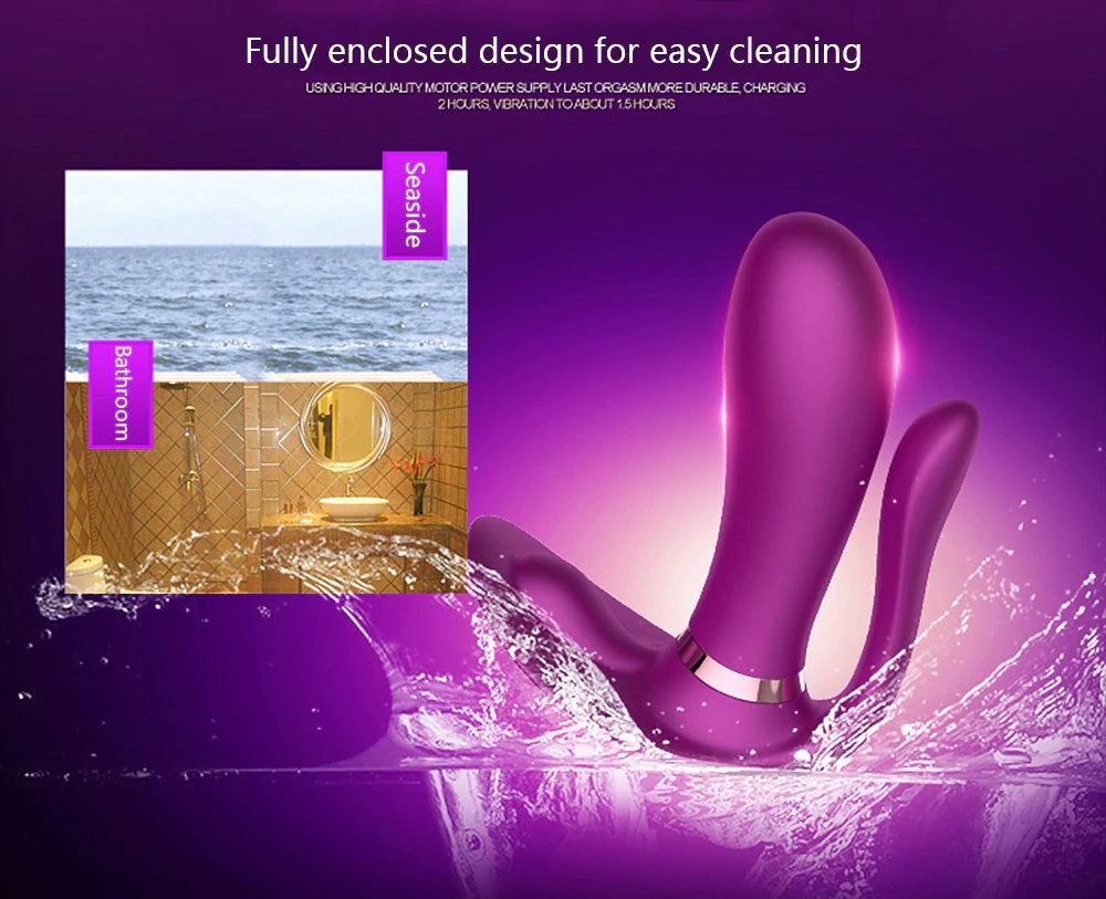 Secwell® 여성용 Butterfly 착용형 진동기 무선 원격 제어 진동기 G 스팟 클리토리스 마사지기 섹스 토이