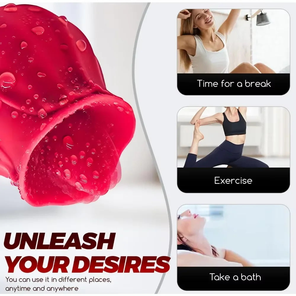 여성용 로즈 혀 핥기, 빨기 진동기, 자극기, 여성용 장난감