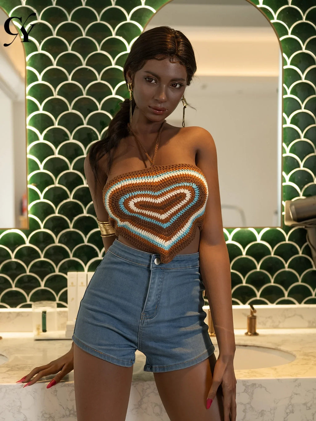 자리아 - 170cm/5피트5인치-36kg C컵 자리아 블랙 여성 실리콘 섹스 인형