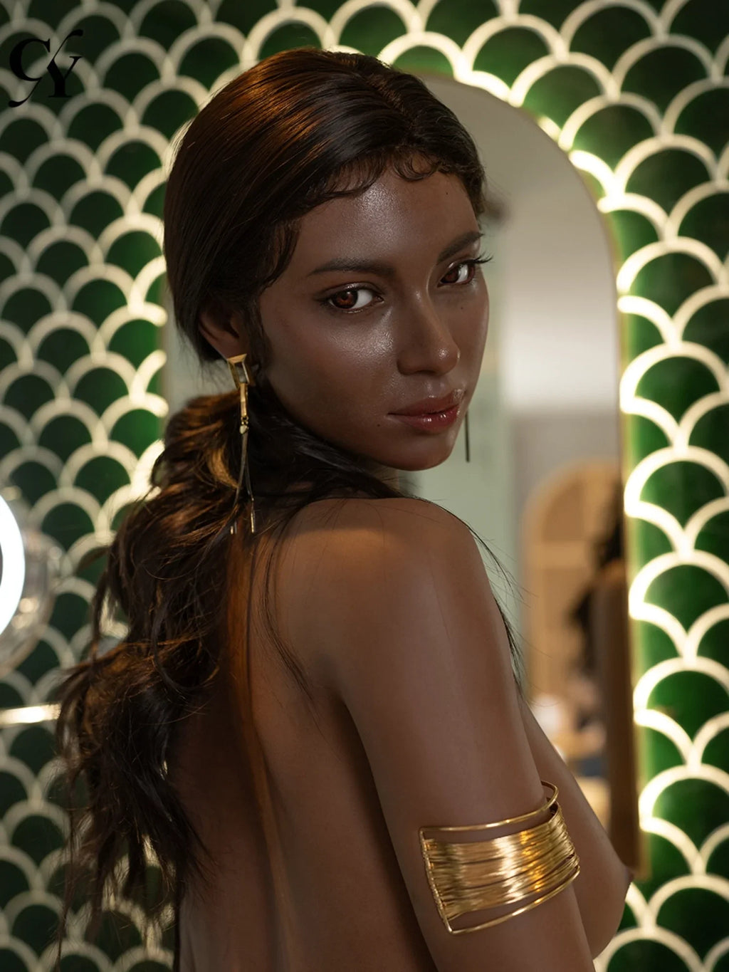 자리아 - 170cm/5피트5인치-36kg C컵 자리아 블랙 여성 실리콘 섹스 인형